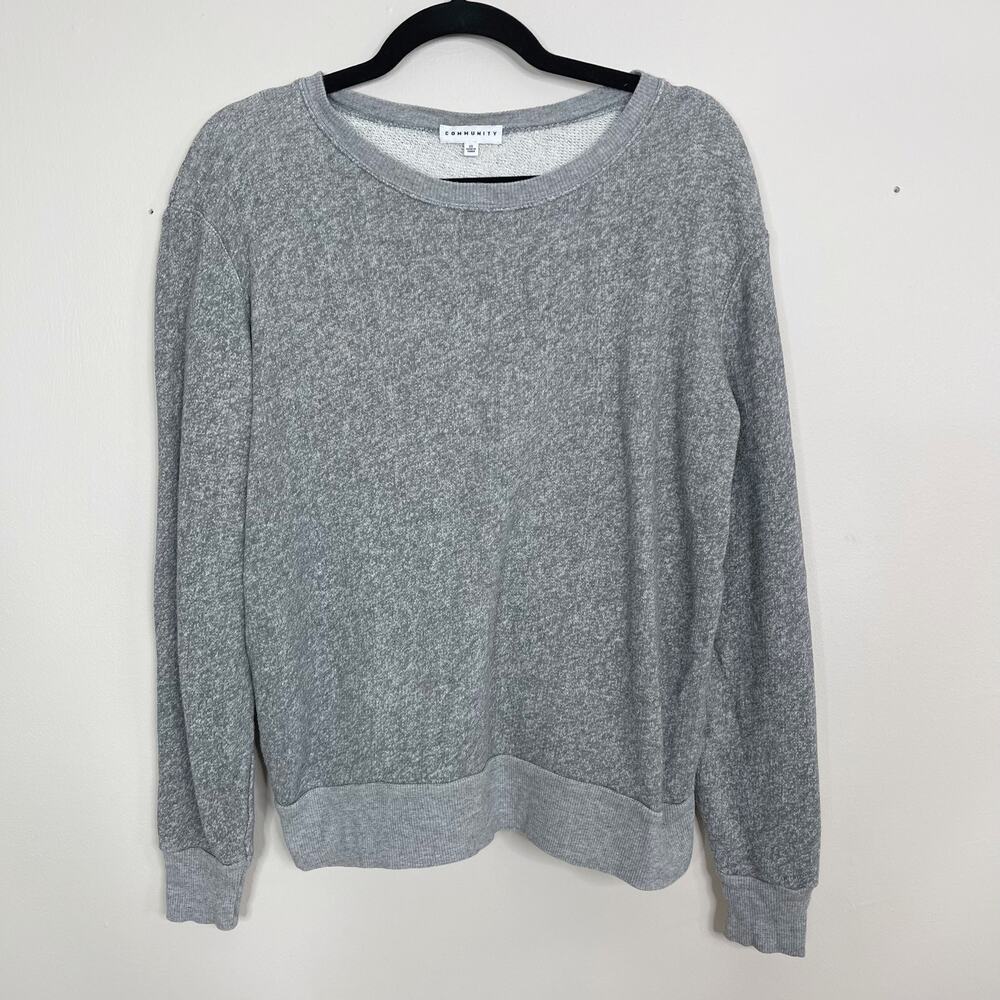 Aritzia Community Cotton French Terry Sweatshirt XSmall XS Gray Long Sleeve